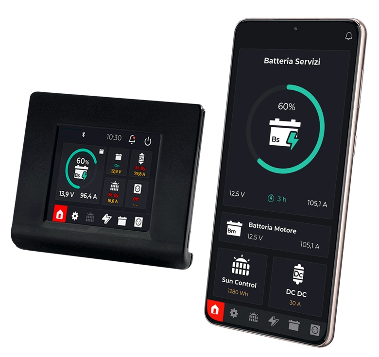 NDS - Pannello di controllo touch e applicazione per smartphone