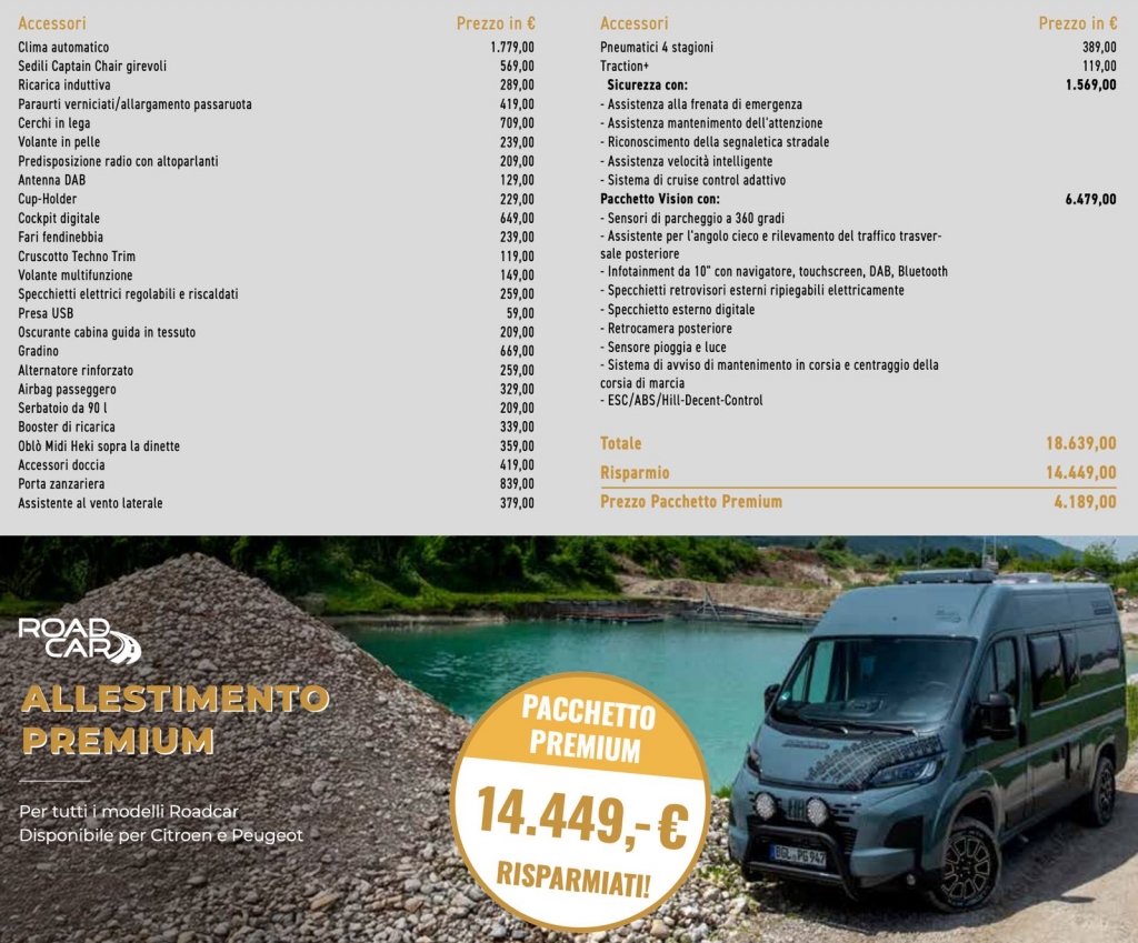 RoadCar R540 - locandina promozione Allestimento Premium