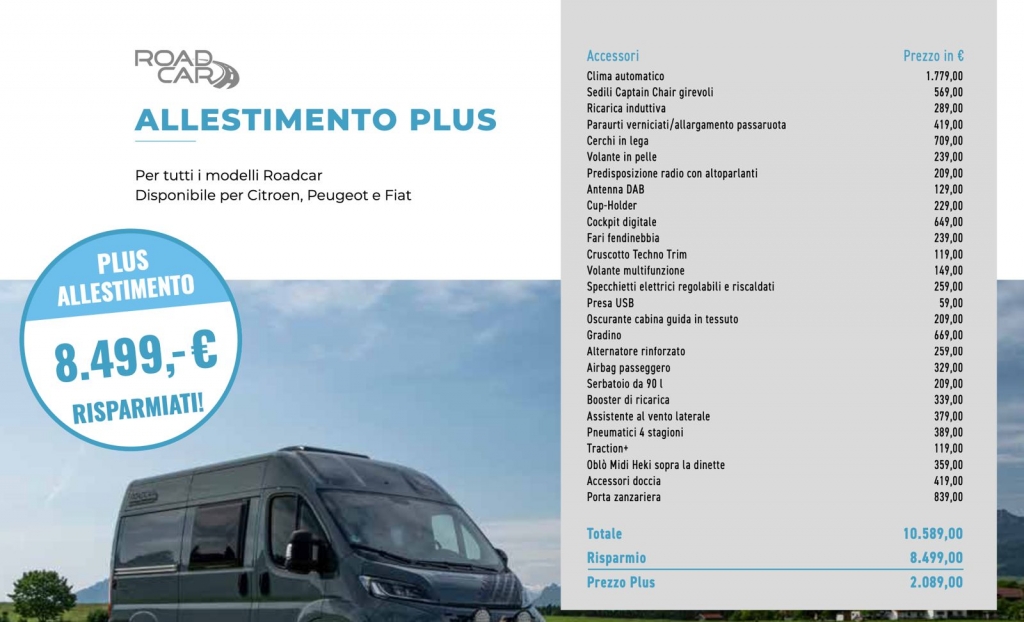 RoadCar R540 - locandina promozione Allestimento Plus